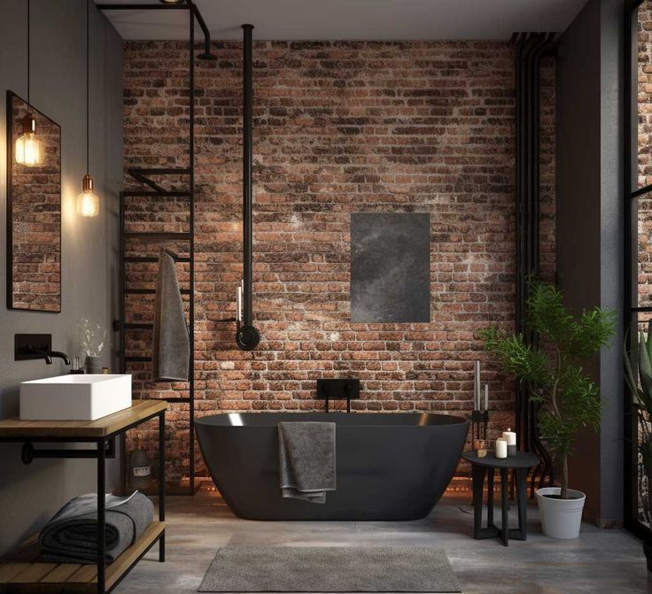 Ванна в стиле лофт